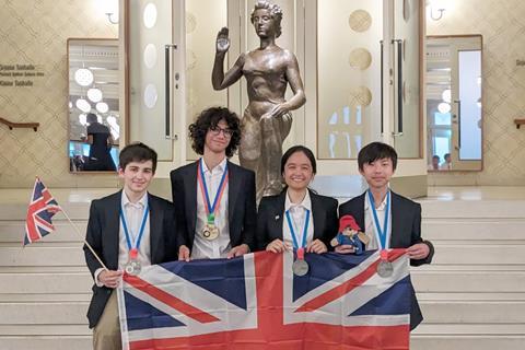 Four UK Chemistry Olympiad students representing the UK at the International Chemistry Olympiad